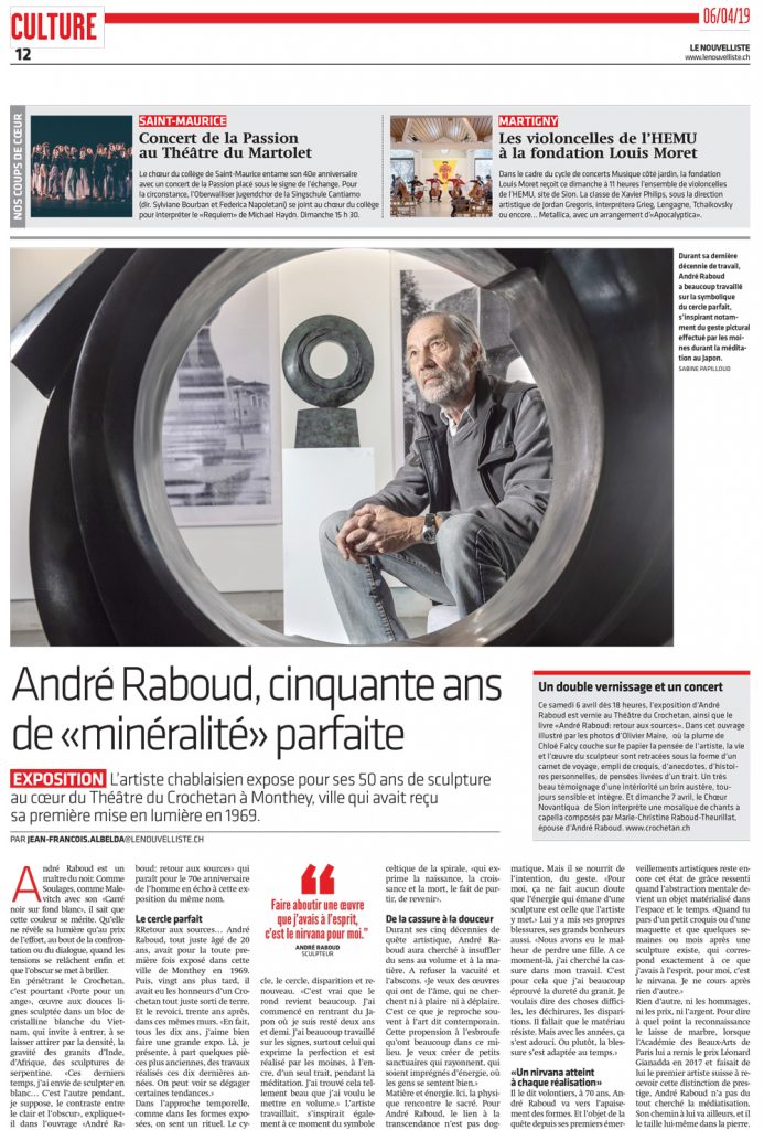 Article du nouvelliste sur André Raboud