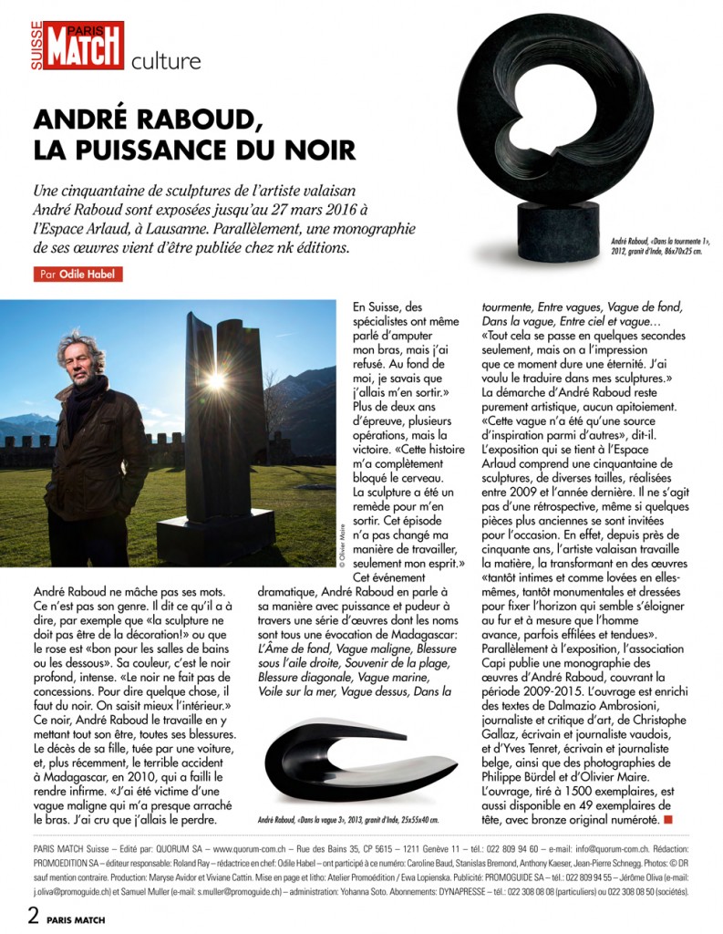 André Raboud, la puissance du noir - Paris Match