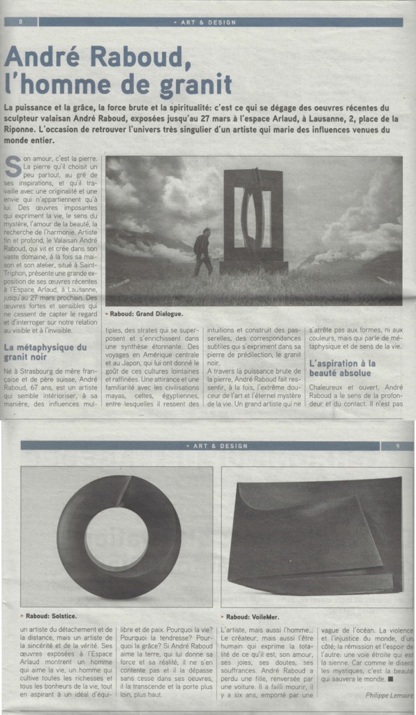 André Raboud, l'homme de granit - Tout l'immobilier - 07.03.2016