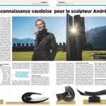 Enfin une reconnaissance vaudoise pour le sculpteur André Raboud - Le Régional - 10.02.2016