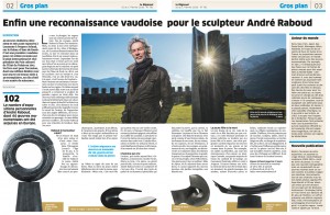 Enfin une reconnaissance vaudoise pour le sculpteur André Raboud - Le Régional - 10.02.2016